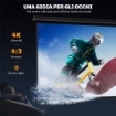 TELO PER PROIETTORE 84" FORMATO 4:3, ANGOLO DI 160 GRADI E MONTAGGIO A SOFFITTO O PARETE, NERO