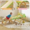 GIOCO PER BAMBINI 8 IN 1 CON TRIANGOLO, PARETE LISCIA E ARCO, IN LEGNO DI PIOPPO E PINO, 191.5X74.5X63 CM