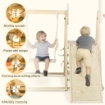 GIOCO ARRAMPICATA 5 IN 1 PIEGHEVOLE CON SCIVOLO, 2 PARETI, ALTALENA E CANESTRO, IN LEGNO, 140X172.5X116.5 CM