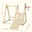 GIOCO ARRAMPICATA 5 IN 1 PIEGHEVOLE CON SCIVOLO, 2 PARETI, ALTALENA E CANESTRO, IN LEGNO, 140X172.5X116.5 CM