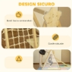 GIOCO ARRAMPICATA 5 IN 1 PIEGHEVOLE CON SCIVOLO, 2 PARETI, ALTALENA E CANESTRO, IN LEGNO, 140X172.5X116.5 CM