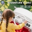 AUTO ELETTRICA PER BAMBINI LICENZA VOLKSWAGEN T1 CON LETTORE MP3, IN METALLO E PP, 89X49X41.5 CM, ROSSO