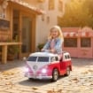 AUTO ELETTRICA PER BAMBINI LICENZA VOLKSWAGEN T1 CON LETTORE MP3, IN METALLO E PP, 89X49X41.5 CM, ROSSO