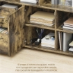 MOBILE PORTA STAMPANTE A ROTELLE CON 2 CASSETTI, 3 RIPIANI E 2 ARMADIETTI, IN LEGNO, 100X35X65 CM, MARRONE