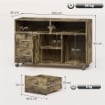 MOBILE PORTA STAMPANTE A ROTELLE CON 2 CASSETTI, 3 RIPIANI E 2 ARMADIETTI, IN LEGNO, 100X35X65 CM, MARRONE
