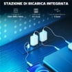 SCRIVANIA GAMING CON SPAZI PORTAOGGETTI E 2 SUPPORTI PER MONITOR, IN LEGNO E ACCIAIO, 165X80X91.5 CM, NERO