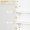 ARMADIETTO BAGNO A MURO CON ANTA DECORATA, MANIGLIA DORATA E RIPIANI REGOLABILI, 40X15X60 CM, BIANCO