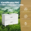 MOBILE SOTTOLAVABO MODERNO CON 2 CASSETTI E DIVISORI PER LAVABO SENZA PIEDISTALLO, 80X30X60 CM, BIANCO