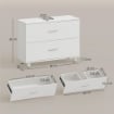 MOBILE SOTTOLAVABO MODERNO CON 2 CASSETTI E DIVISORI PER LAVABO SENZA PIEDISTALLO, 80X30X60 CM, BIANCO