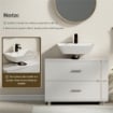 MOBILE SOTTOLAVABO MODERNO CON 2 CASSETTI E DIVISORI PER LAVABO SENZA PIEDISTALLO, 80X30X60 CM, BIANCO