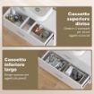 MOBILE SOTTOLAVABO MODERNO CON 2 CASSETTI E DIVISORI PER LAVABO SENZA PIEDISTALLO, 80X30X60 CM, BIANCO