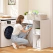 MOBILE SOPRA LAVATRICE CON 2 RIPIANI APERTI E AUTOPORTANTE, 96X60X95 CM, BIANCO