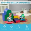 SET DA GIOCO PER BAMBINI 12-36 MESI DA 7 BLOCCHI MULTICOLORE IN PU E EPE, 170X130X40 CM