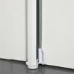 CANCELLINO PER CANI ESTENSIBILE FINO A 115 CM, IN POLIESTERE E ACCIAIO, 115X82.5 CM, BIANCO E GRIGIO