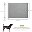 CANCELLINO PER CANI ESTENSIBILE FINO A 115 CM, IN POLIESTERE E ACCIAIO, 115X82.5 CM, BIANCO E GRIGIO
