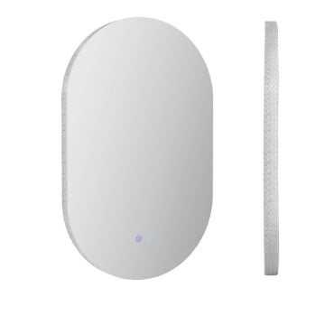 SPECCHIO BAGNO LED ANTIAPPANNAMENTO CON LUMINOSITÀ REGOLABILE, IN VETRO E ALLUMINIO, 81X51X4.5 CM