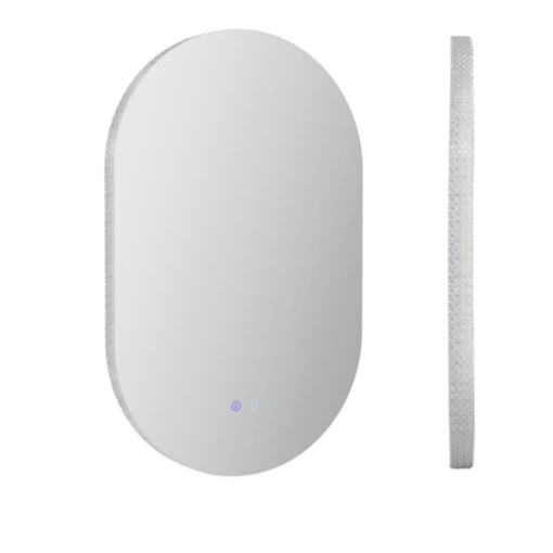 SPECCHIO BAGNO LED ANTIAPPANNAMENTO CON LUMINOSITÀ REGOLABILE, IN VETRO E ALLUMINIO, 81X51X4.5 CM