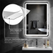 SPECCHIO BAGNO CON INTERRUTTORE TOUCH, LUCE LED A 3 TEMPERATURE E ANTIAPPANNAMENTO, 70X100CM