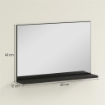 SPECCHIO BAGNO DA PARETE CON MENSOLA DESIGN MODERNO E MULTIUSO, 60X12X40 CM, NERO