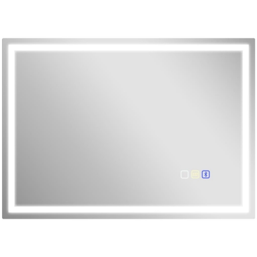 SPECCHIO BAGNO ANTIAPPANNANTE CON LUCE LED REGOLABILE, SPEAKER BLUETOOTH, PULSANTI TOUCH, 50X70 CM