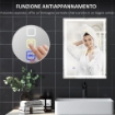 SPECCHIO BAGNO ANTIAPPANNANTE CON LUCE LED REGOLABILE, SPEAKER BLUETOOTH, PULSANTI TOUCH, 50X70 CM