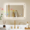 SPECCHIO BAGNO ANTIAPPANNANTE CON LUCE LED REGOLABILE, SPEAKER BLUETOOTH, PULSANTI TOUCH, 50X70 CM