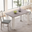 TAVOLO DA PRANZO MODERNO IN LEGNO PER 4-6 PERSONE, 120X69X75CM, GRIGIO E BIANCO