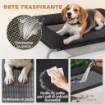 LETTINO PER CANI RIALZATO DI 19.5 CM CON CUSCINO A U, IN POLIESTERE E ACCIAIO, 110X75X30 CM, NERO E ARGENTO