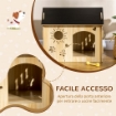 CUCCIA PER CANI DA INTERNO CON STRUTTURA IN LEGNO E APERTURE A FORMA DI ZAMPA, CUORE E OSSA, ROVERE