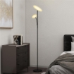 LAMPADA DA TERRA CON 2 PUNTI LUCE REGOLABILE A 4 LIVELLI, TEMPERATURA 2700K-6500K E TELECOMANDO, NERO