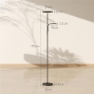 LAMPADA DA TERRA CON 2 PUNTI LUCE REGOLABILE A 4 LIVELLI, TEMPERATURA 2700K-6500K E TELECOMANDO, NERO