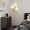 LAMPADA DA TERRA ALTA 165 CM CON 3 PUNTI LUCE E INTERRUTTORE A PEDALE, ATTACCO E27 MAX 40W, ORO