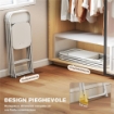 SET 4 SEDIE PIEGHEVOLI CON FORI DI DRENAGGIO IN PLASTICA E METALLO, 45X49X79.5 CM, BIANCO