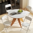 SET 4 SEDIE PIEGHEVOLI CON FORI DI DRENAGGIO IN PLASTICA E METALLO, 45X49X79.5 CM, BIANCO