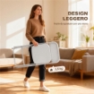 SET 4 SEDIE PIEGHEVOLI CON FORI DI DRENAGGIO IN PLASTICA E METALLO, 45X49X79.5 CM, BIANCO