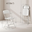 SET 6 SEDIE PIEGHEVOLI CON FORI DI DRENAGGIO IN PLASTICA E METALLO, 45X49X79.5 CM, BIANCO