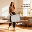 SET 6 SEDIE PIEGHEVOLI CON FORI DI DRENAGGIO IN PLASTICA E METALLO, 45X49X79.5 CM, BIANCO