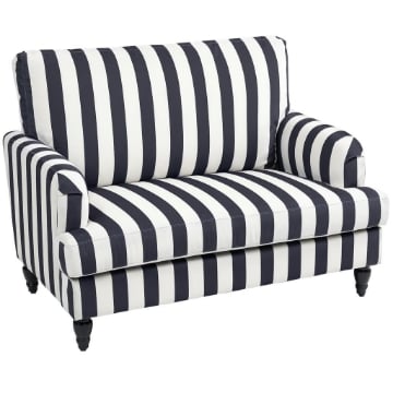 POLTRONA DA SALOTTO CON SEDUTA AMPIA IN VELLUTO A RIGHE CON MOLLE A S, 115X82X82 CM, NERO E BIANCO
