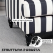 POLTRONA DA SALOTTO CON SEDUTA AMPIA IN VELLUTO A RIGHE CON MOLLE A S, 115X82X82 CM, NERO E BIANCO