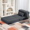 POLTRONA LETTO PIEGHEVOLE CONVERTIBILE IN CHAISE LONGUE E MATERASSO, 80X80X64 CM, GRIGIO SCURO