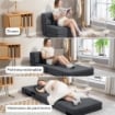 POLTRONA LETTO PIEGHEVOLE CONVERTIBILE IN CHAISE LONGUE E MATERASSO, 80X80X64 CM, GRIGIO SCURO