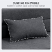 POLTRONA LETTO PIEGHEVOLE CONVERTIBILE IN CHAISE LONGUE E MATERASSO, 80X80X64 CM, GRIGIO SCURO