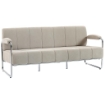 DIVANO 3 POSTI MODERNO RIVESTITO IN CINIGLIA BEIGE, IN ACCIAIO, SPUGNA E PANNELLO MULTISTRATO, 174X75X76 CM
