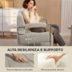 DIVANO 3 POSTI MODERNO RIVESTITO IN CINIGLIA BEIGE, IN ACCIAIO, SPUGNA E PANNELLO MULTISTRATO, 174X75X76 CM