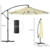 OMBRELLONE DA GIARDINO 3X2.5 M A BRACCIO INCLINABILE CON MANOVELLA, BEIGE