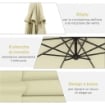 OMBRELLONE DA GIARDINO 3X2.5 M A BRACCIO INCLINABILE CON MANOVELLA, BEIGE