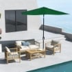OMBRELLONE DA GIARDINO RETTANGOLARE 2X3 M INCLINABILE CON APERTURA A MANOVELLA, VERDE