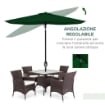 OMBRELLONE DA GIARDINO RETTANGOLARE 2X3 M INCLINABILE CON APERTURA A MANOVELLA, VERDE