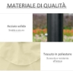 OMBRELLONE DA GIARDINO INCLINABILE Ï265 CM CON 32 LUCI LED SOLARI E MANOVELLA, BEIGE