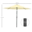 OMBRELLONE DA GIARDINO INCLINABILE Ï265 CM CON 32 LUCI LED SOLARI E MANOVELLA, BEIGE